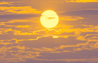 Sun glowing through clouds