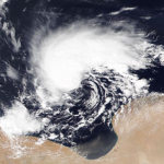 Image of tropical cyclone Daniel in the Mediterranean Sea.